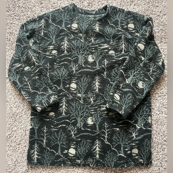 Vintage Women’s Woolrich Full Moon Trees Long Sleeve Top Medium - Picture 1 of 3